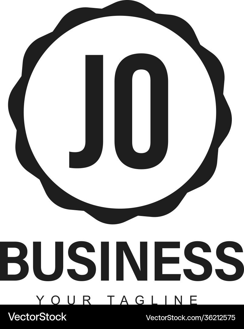 Jo initial a logo design with abstract style Jo initial a logo design with abstract style Vector Image