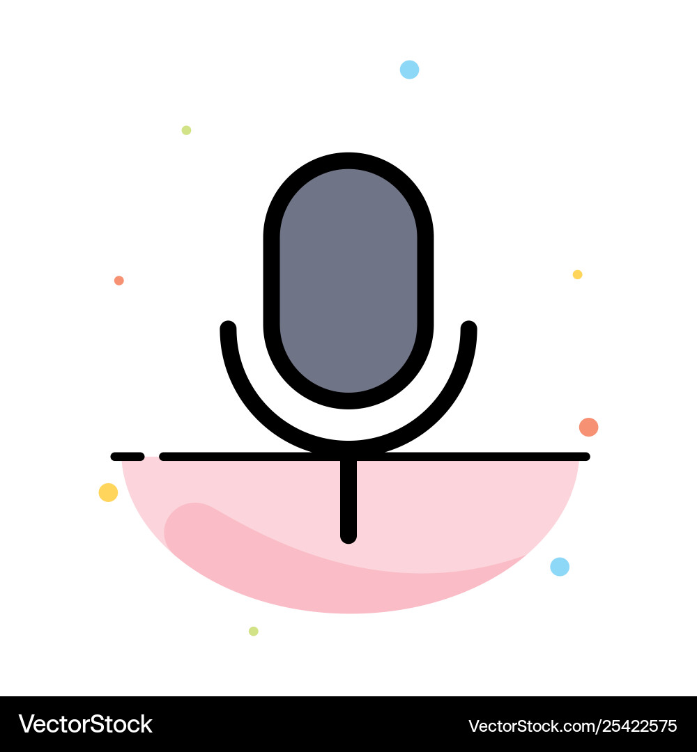 Mic microphone basic ui abstract flat color icon Mic microphone basic ui abstract flat color icon vector image