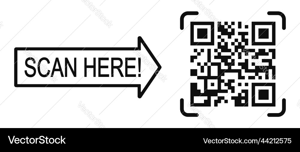 QR Code Scan Template vector image