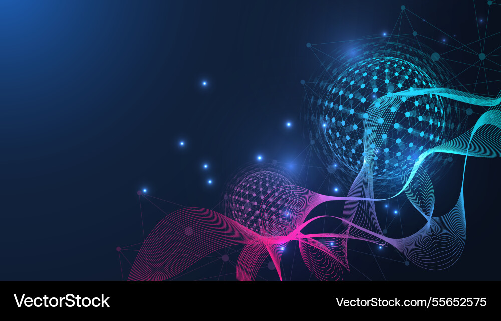 Quantum computing processing artificial Quantum computing processing artificial vector image