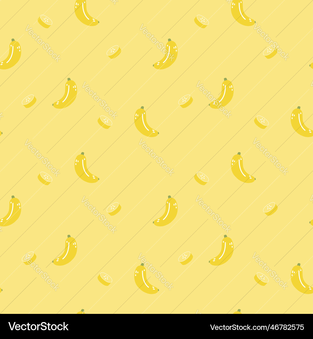 Seamless banana repeat pattern background Seamless banana repeat pattern background vector image