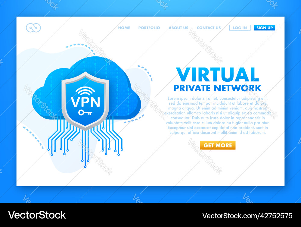 Secure vpn connection concept virtual private Secure vpn connection concept virtual private vector image