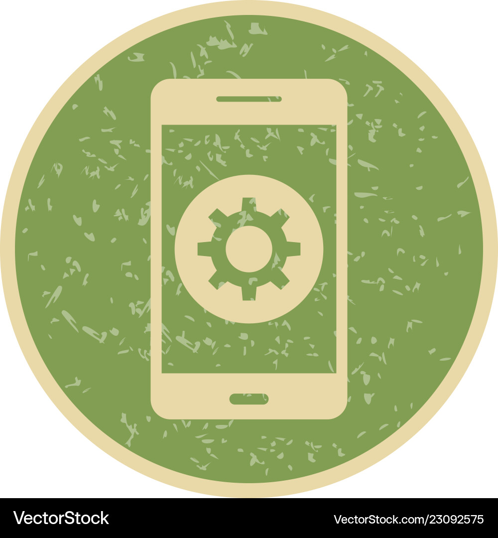 Setting mobile application icon vector image