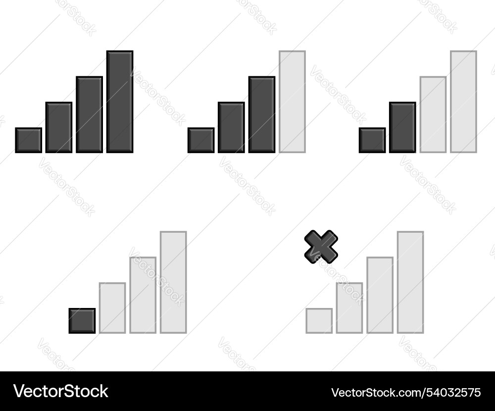 Signal phone network reception connection set vector image