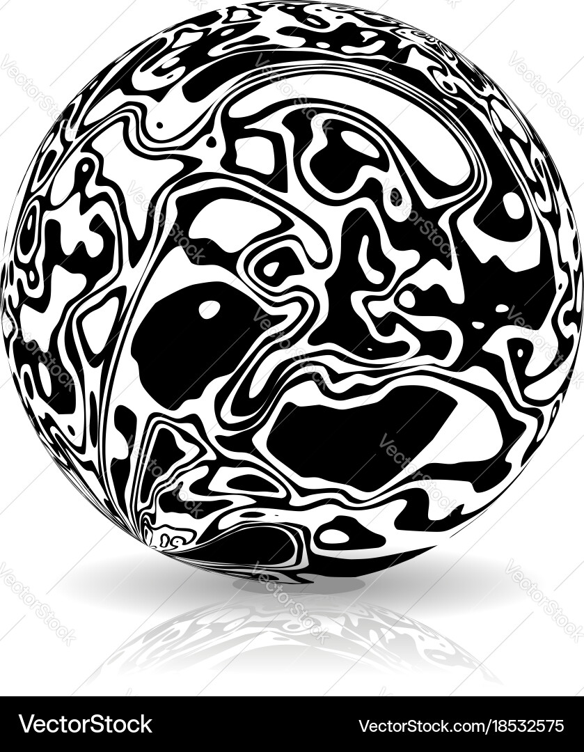 Sphere in the form of lines marble style ink vector image