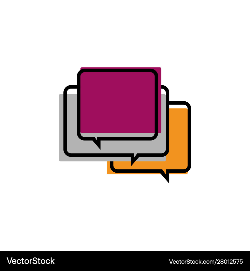 Stylish overlapping square shape speech bubble Stylish overlapping square shape speech bubble vector image