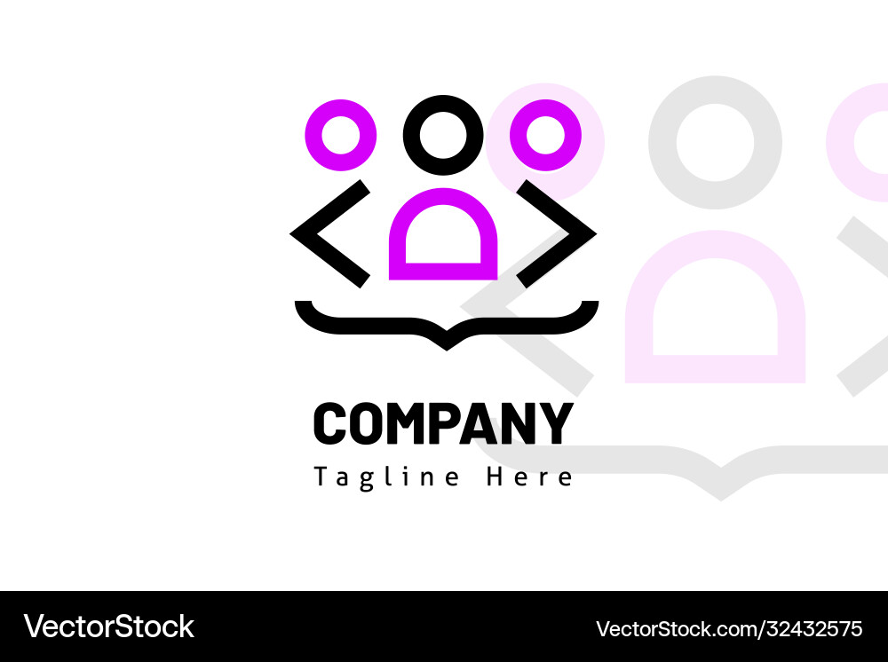Team development web code logo template Team development web code logo template vector image