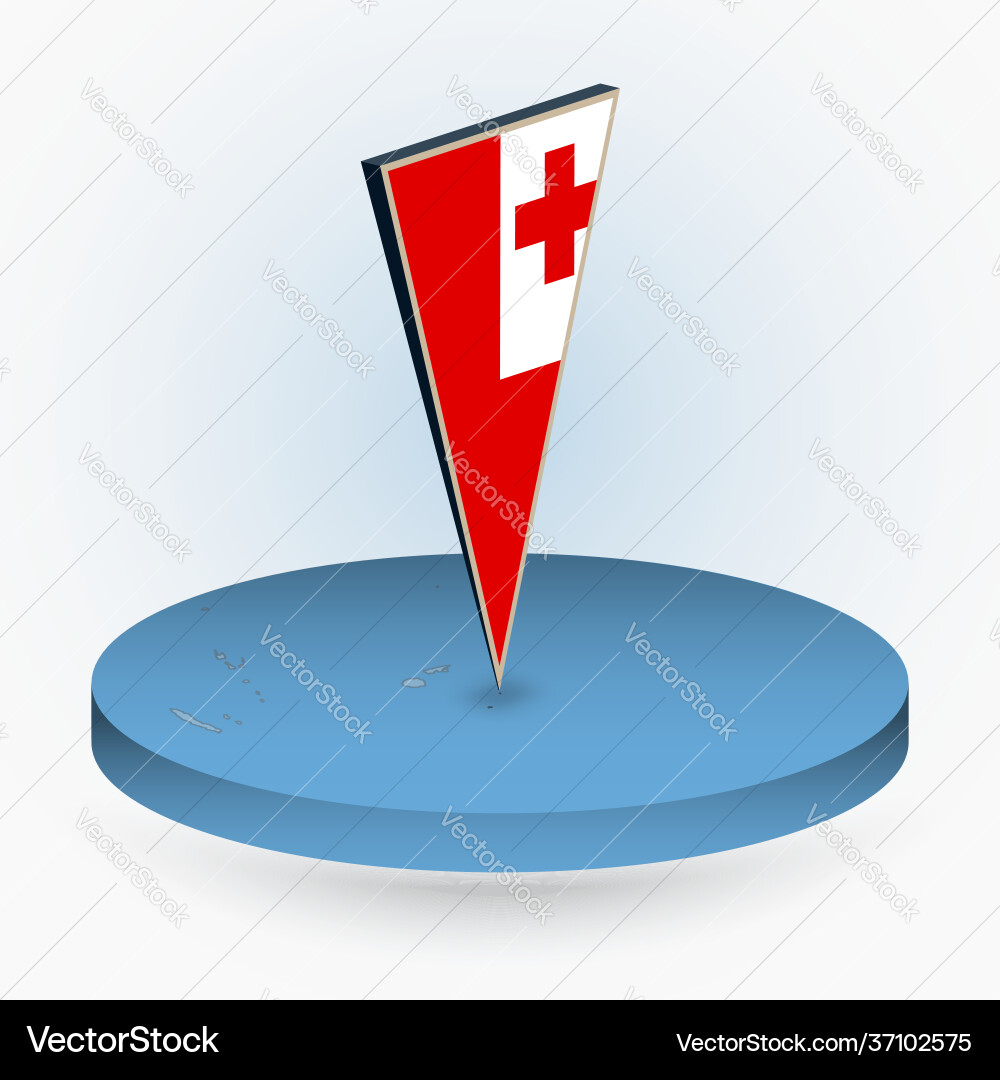 Tonga map in round isometric style vector image