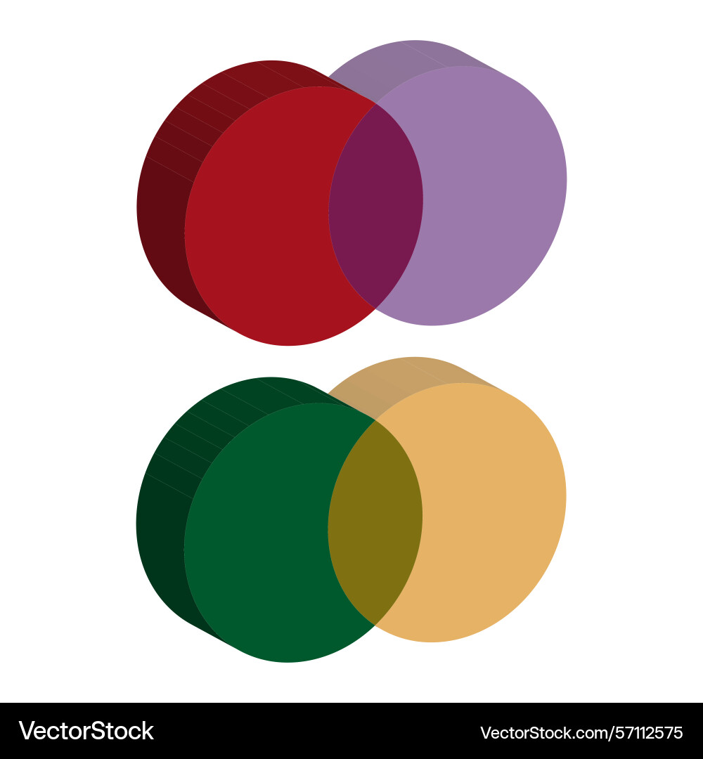 Transparent color circles overlapping shape Transparent color circles overlapping shape vector image