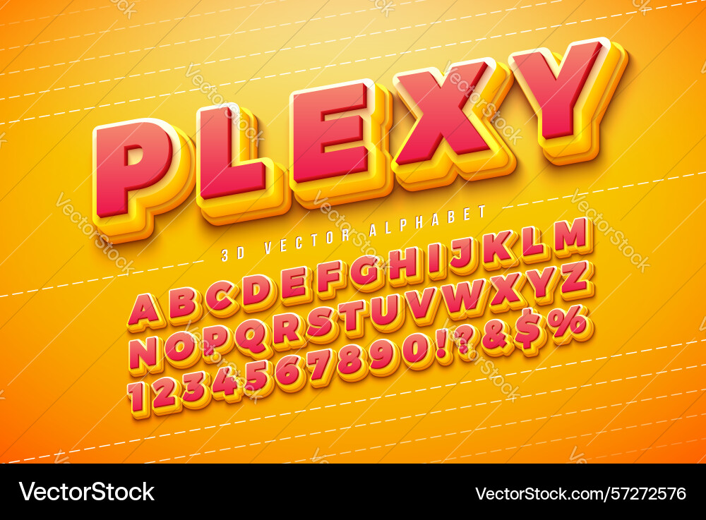 3d multi layered plexiglass effect alphabet vector image