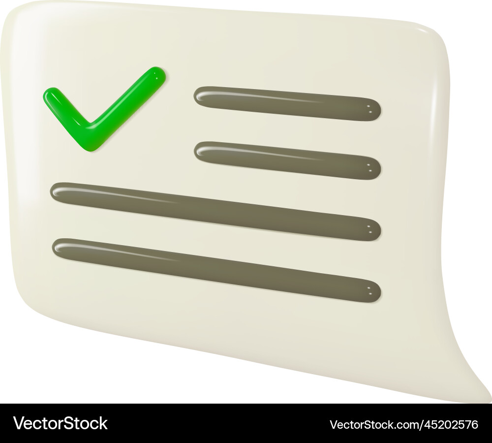 3d ok text bubble chat accept dialog box check 3d ok text bubble chat accept dialog box check vector image