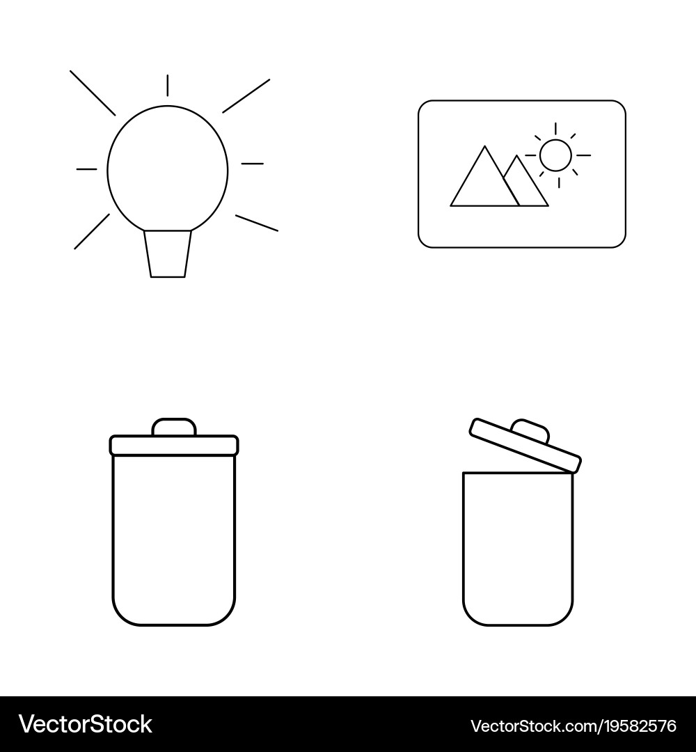 Basic elements outline icons set linear icon vector image