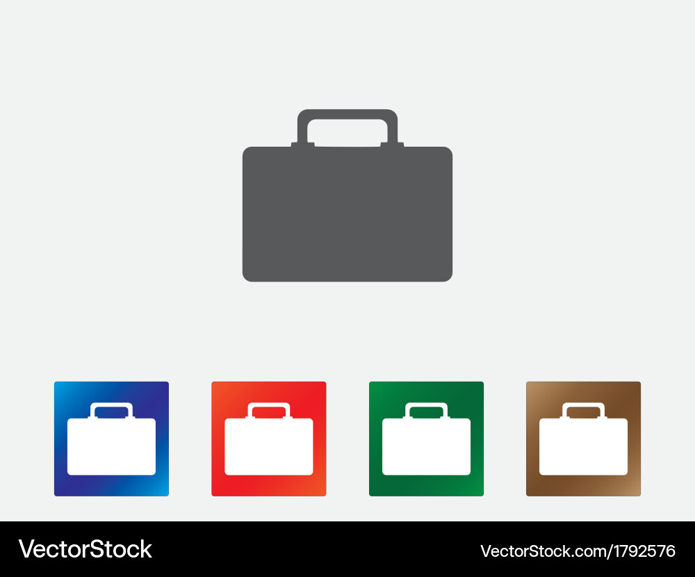Briefcase Icon Set vector image