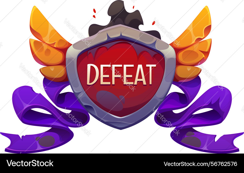 Defeat game frame icon ui asset or gui badge Defeat game frame icon ui asset or gui badge vector image