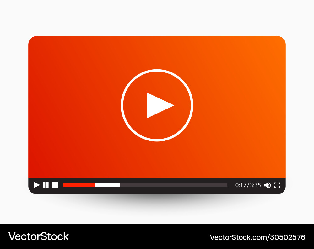 Flat video player template for web and mobile apps Flat video player template for web and mobile apps vector image