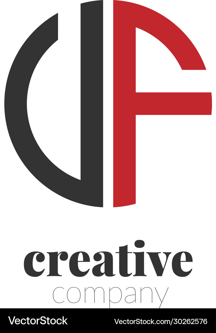 Initial letter vf creative elegant circle logo – Royalty-Free Vector ...