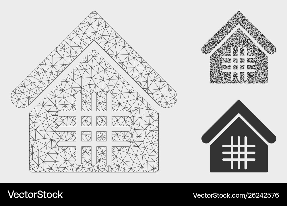 Jail mesh wire frame model and triangle Jail mesh wire frame model and triangle vector image
