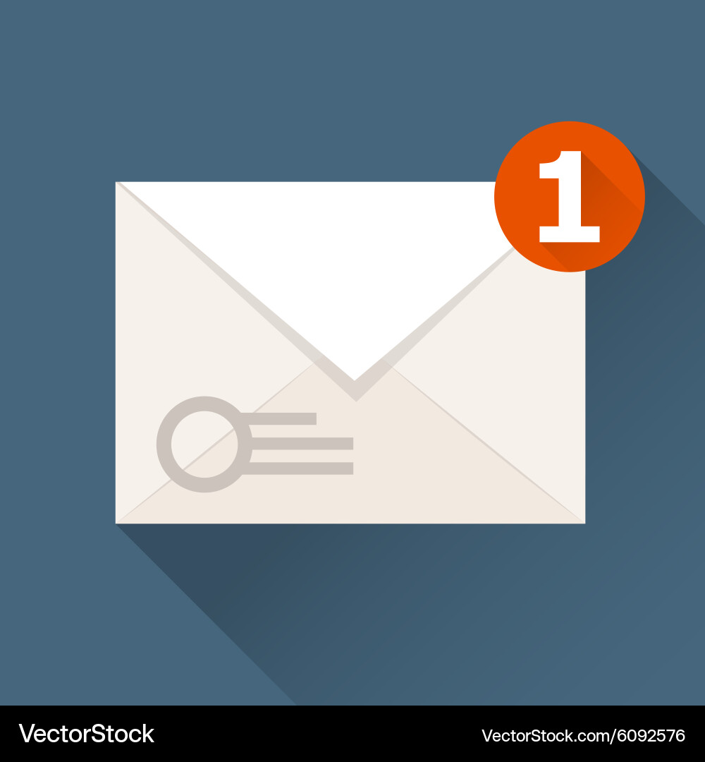 New incoming message notification icon - envelope vector image