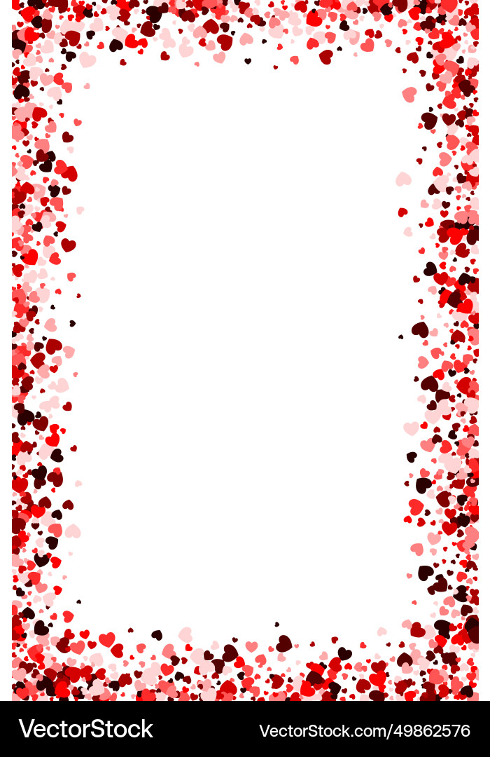 Red heart vertical rectangle frame Vector Image