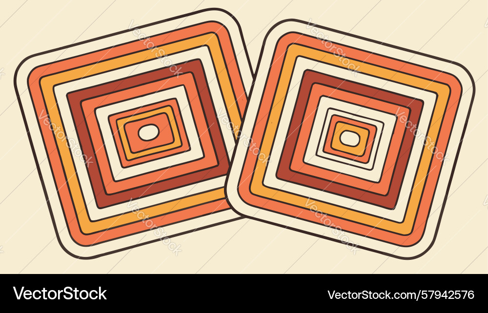 Retro Stacked Square Frames Vector Image