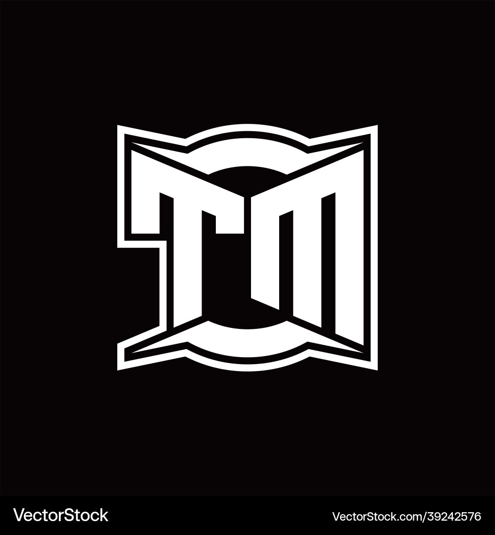 Tm logo monogram with abstract shape design Tm logo monogram with abstract shape design Vector Image