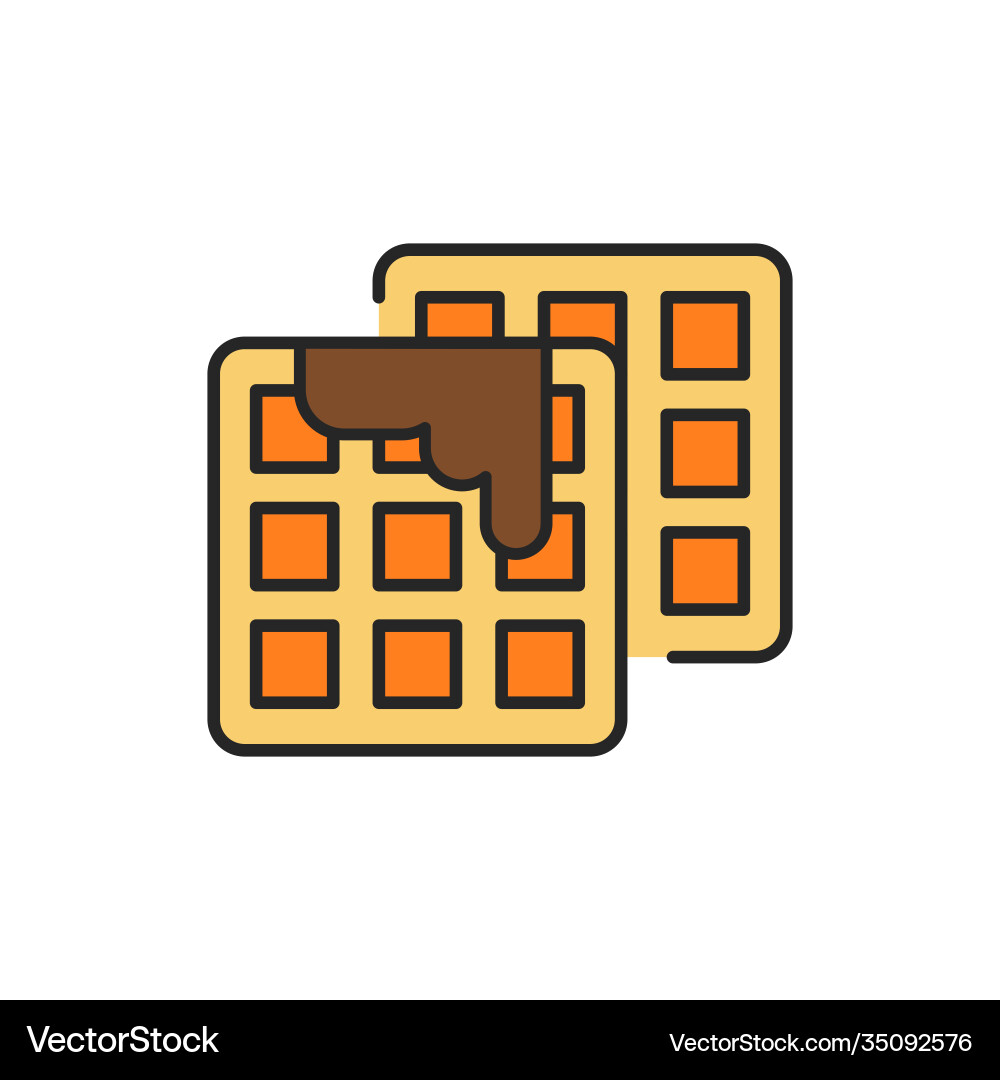 Waffles color line icon isolated element Vector Image