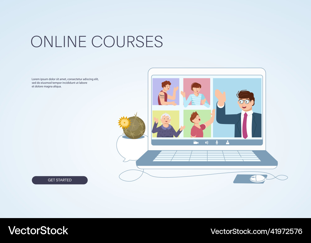Web banner template with online learning Web banner template with online learning vector image