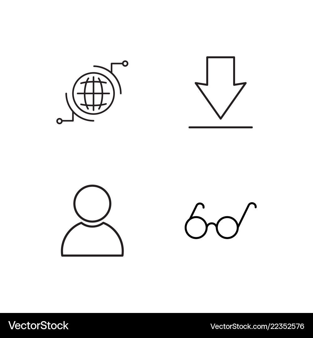 Web simple outlined icons set Web simple outlined icons set vector image