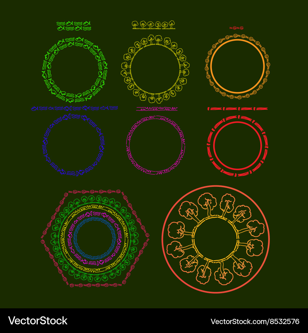 With set of circle elements Vector Image