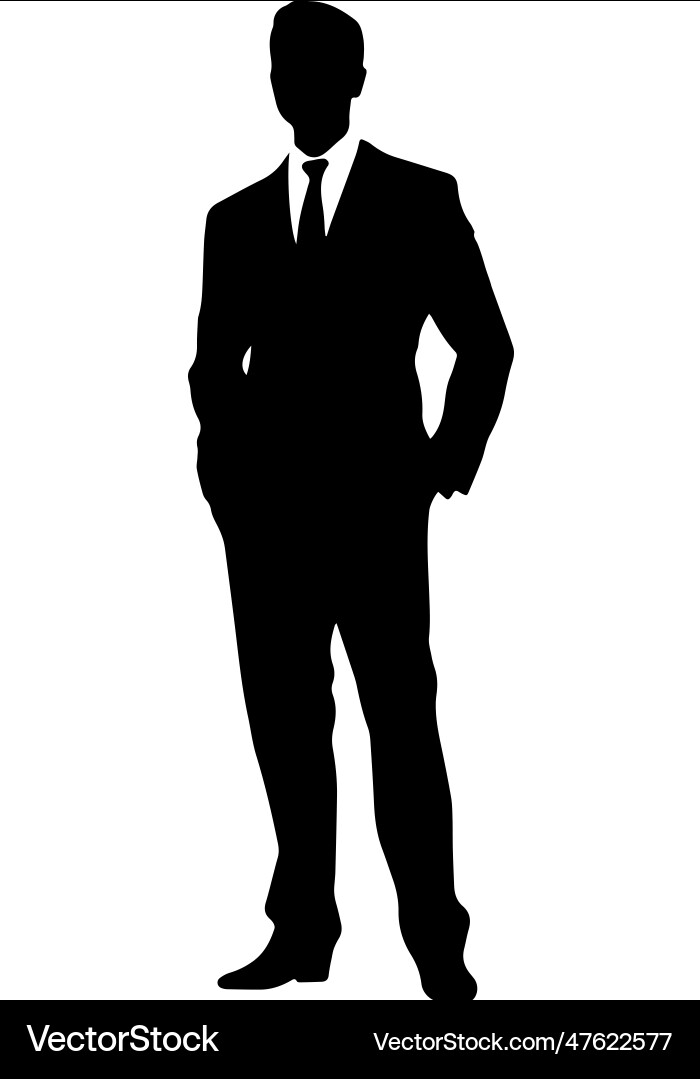 A man in suit silhouette A man in suit silhouette vector image