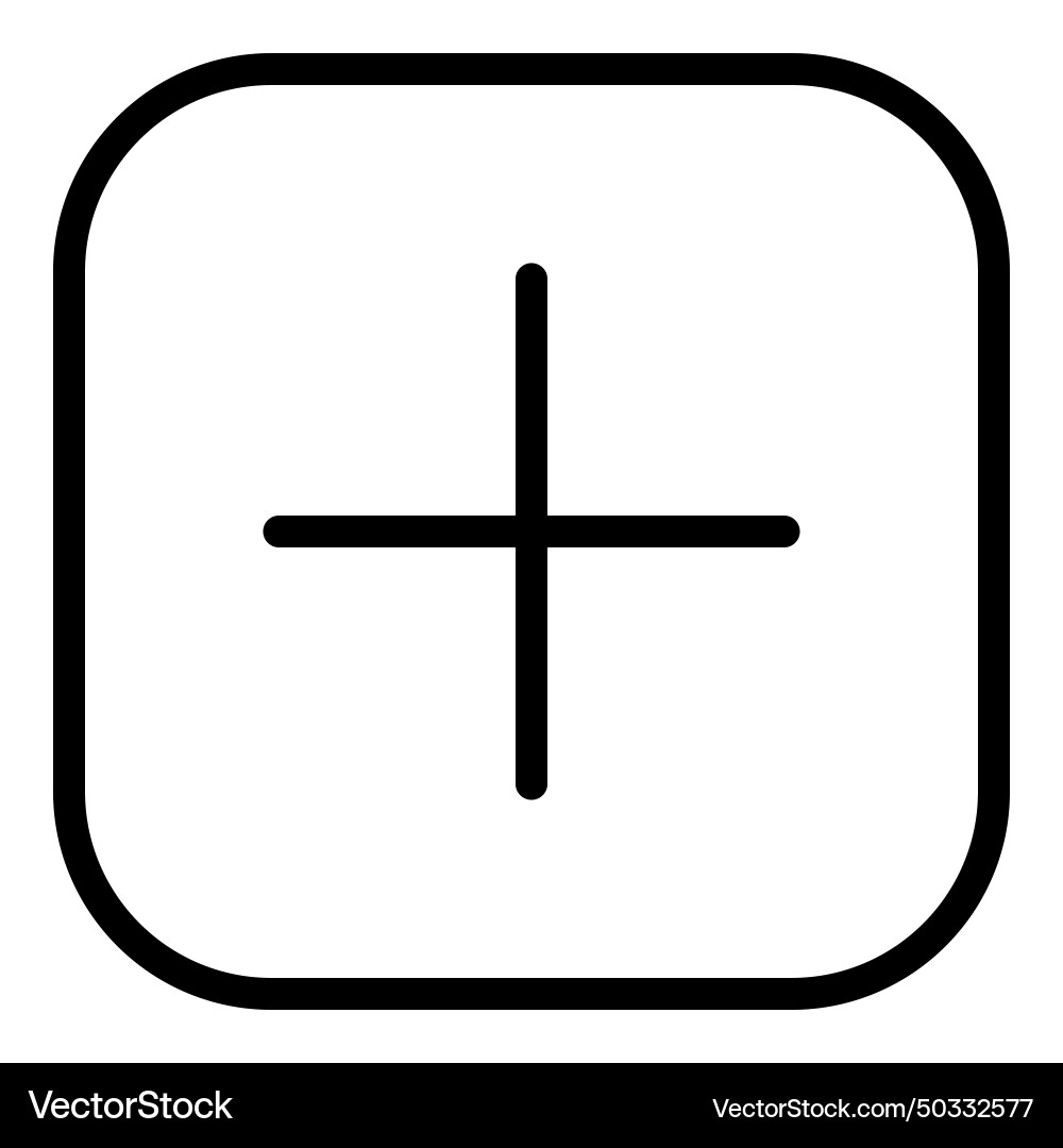 Add plus button flat icon isolated on white Vector Image