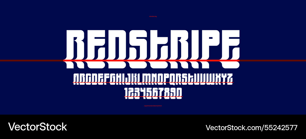 Bended and deformed display font for logos Bended and deformed display font for logos vector image