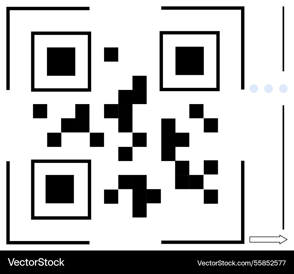 Digital qr code with minimalistic design Digital qr code with minimalistic design vector image