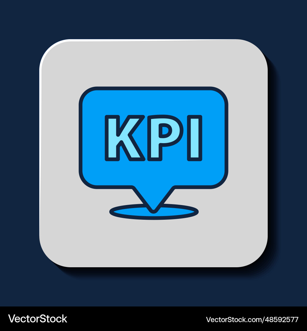 Filled outline kpi - key performance indicator Filled outline kpi - key performance indicator Vector Image