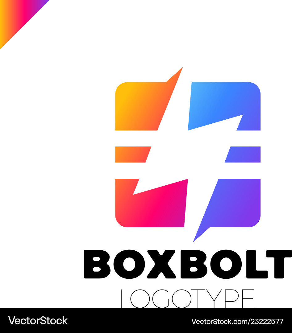 Flash icon abstract design template in square Vector Image