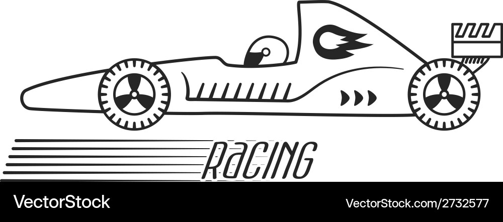 Formula 1 Racing Car Symbol Vector Image