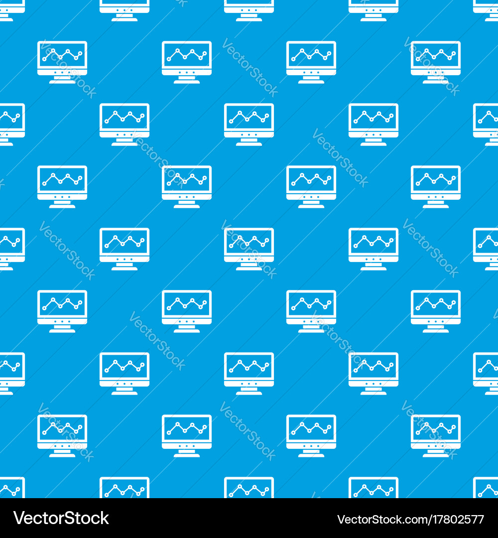Graph in computer screen pattern seamless blue vector image