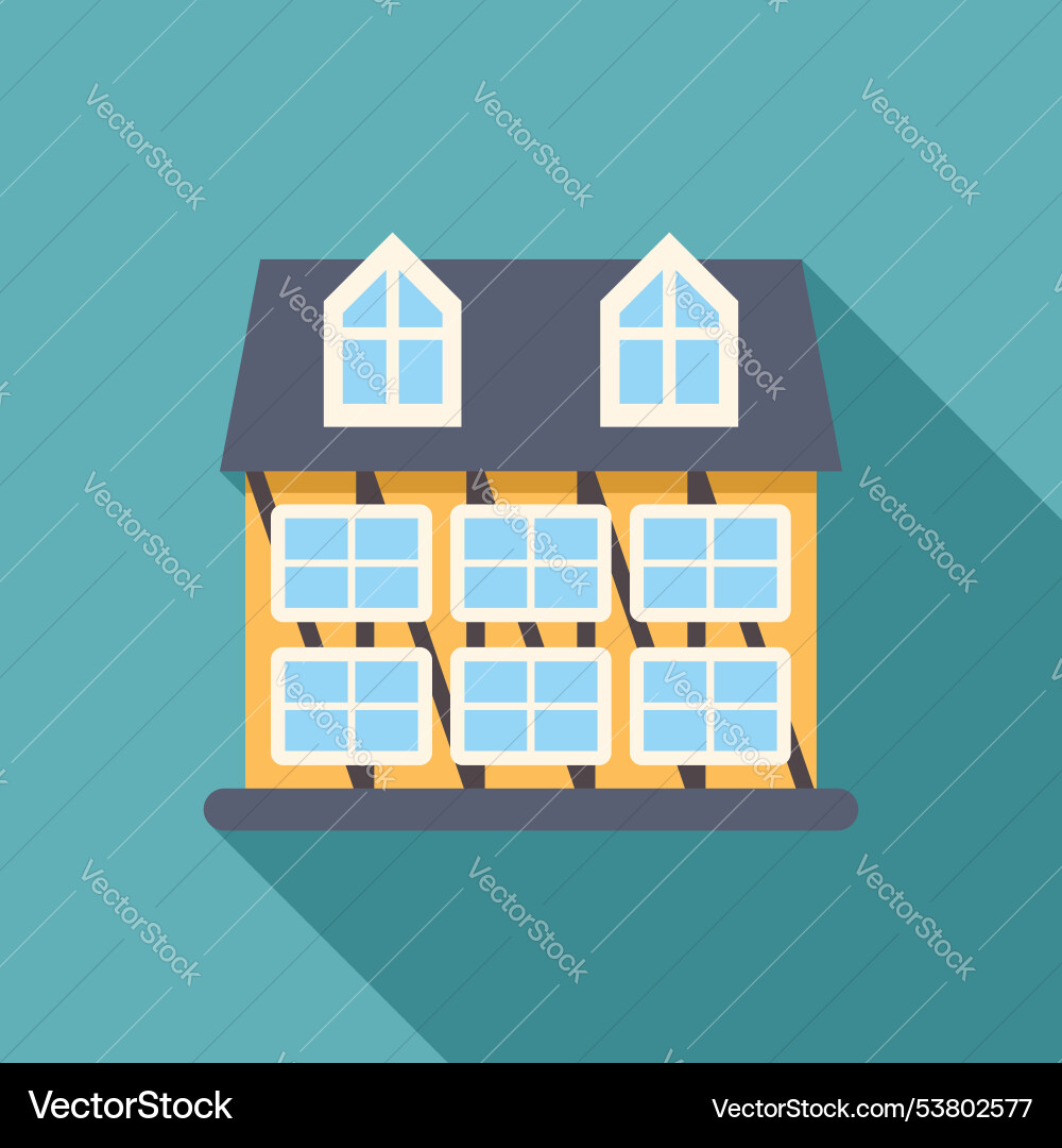 Großes Wohnhaus mit vielen Fenstern Großes Wohnhaus mit vielen Fenstern vektorbild