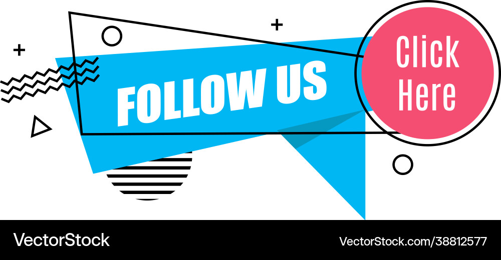 Linear social media tag follow us isolated object Linear social media tag follow us isolated object Vector Image