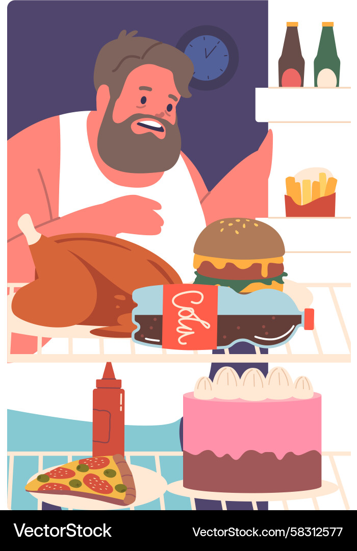 Man Searching for Food Vector Image
