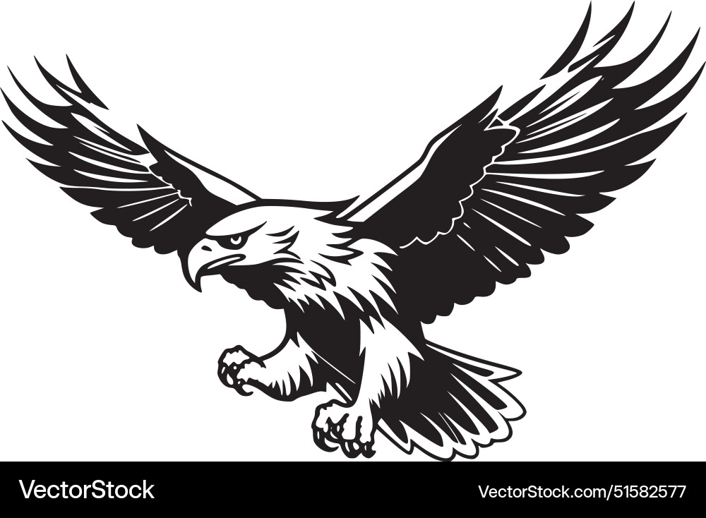 Minimalist Eagle Silhouette Vector Image