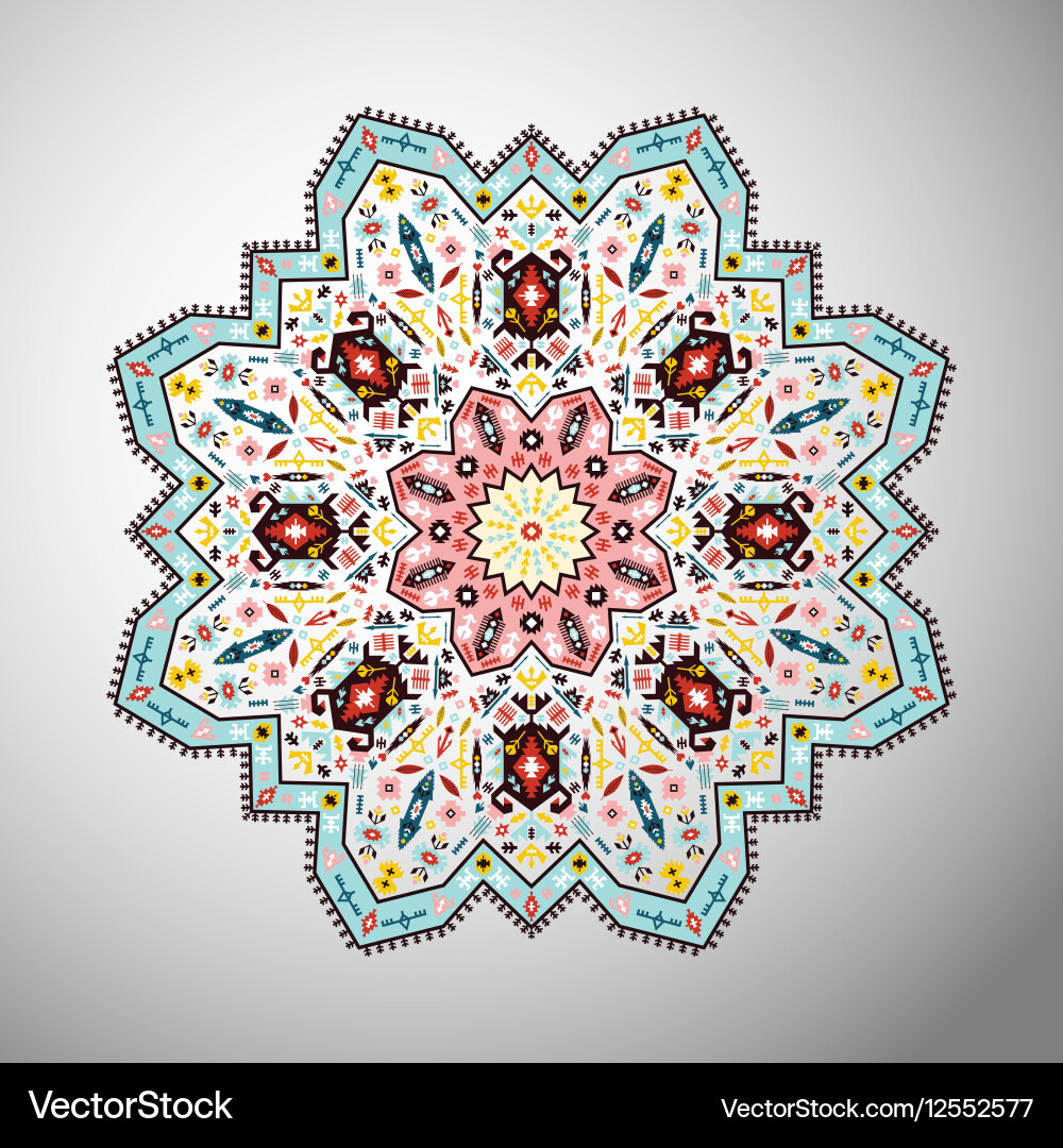 Ornamental round colorful geometric pattern Vector Image