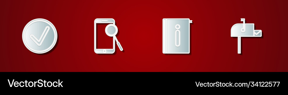 Set check mark in circle mobile phone diagnostics Vector Image