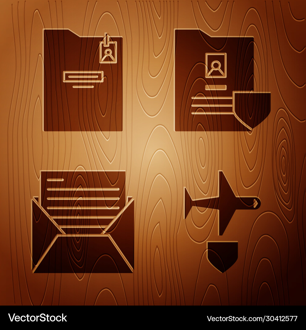 Set plane with shield personal folder mail and e Set plane with shield personal folder mail and e vector image