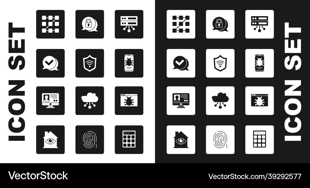 Set server data web hosting shield with wifi Set server data web hosting shield with wifi Vector Image