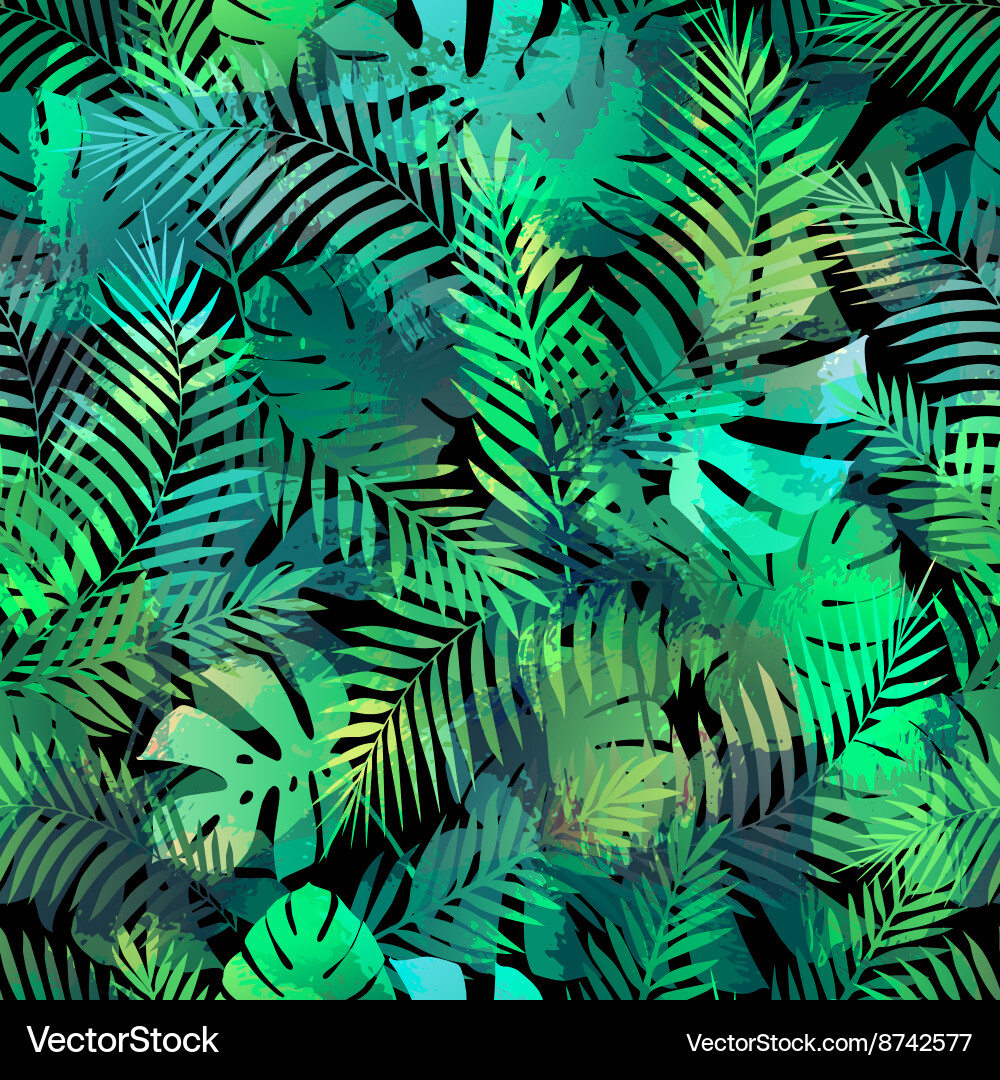 Tropical Palm Leaf Pattern Vector Image