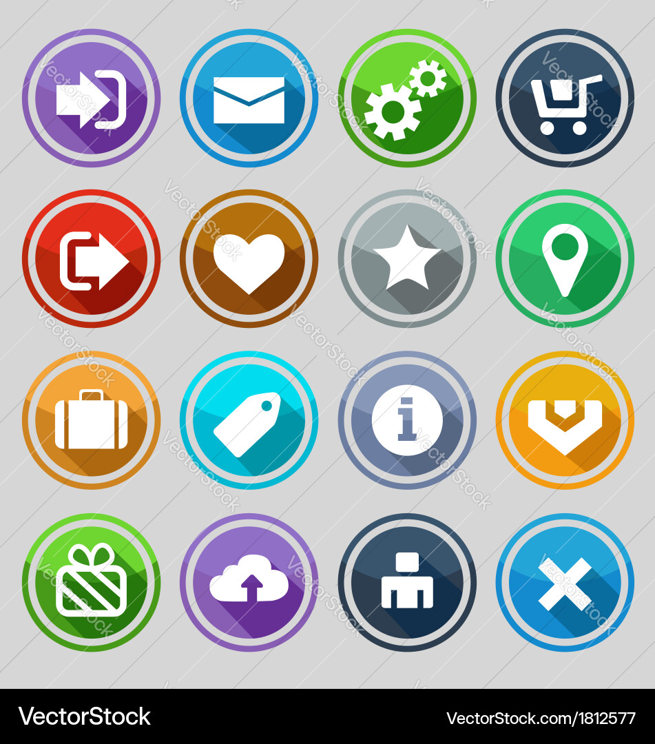 Web design round buttons set vector image