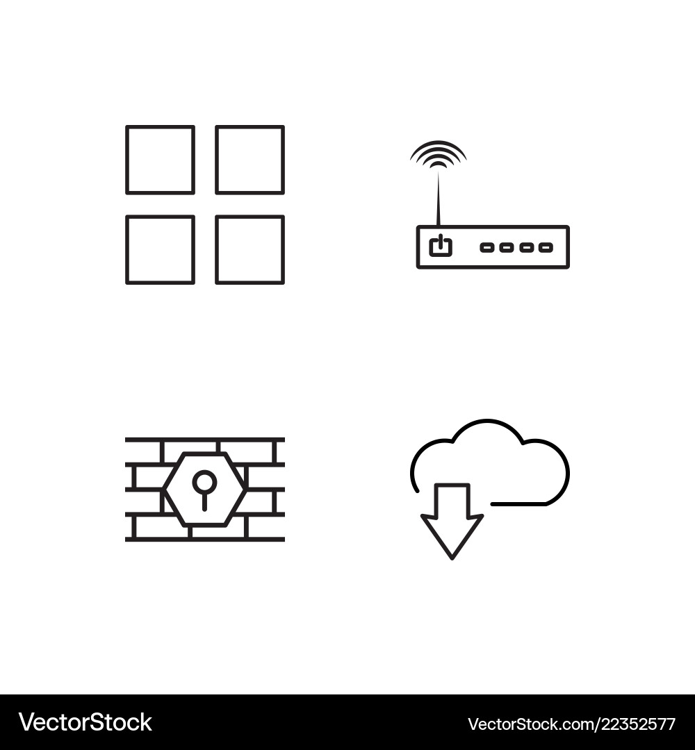 Web simple outlined icons set Web simple outlined icons set Vector Image