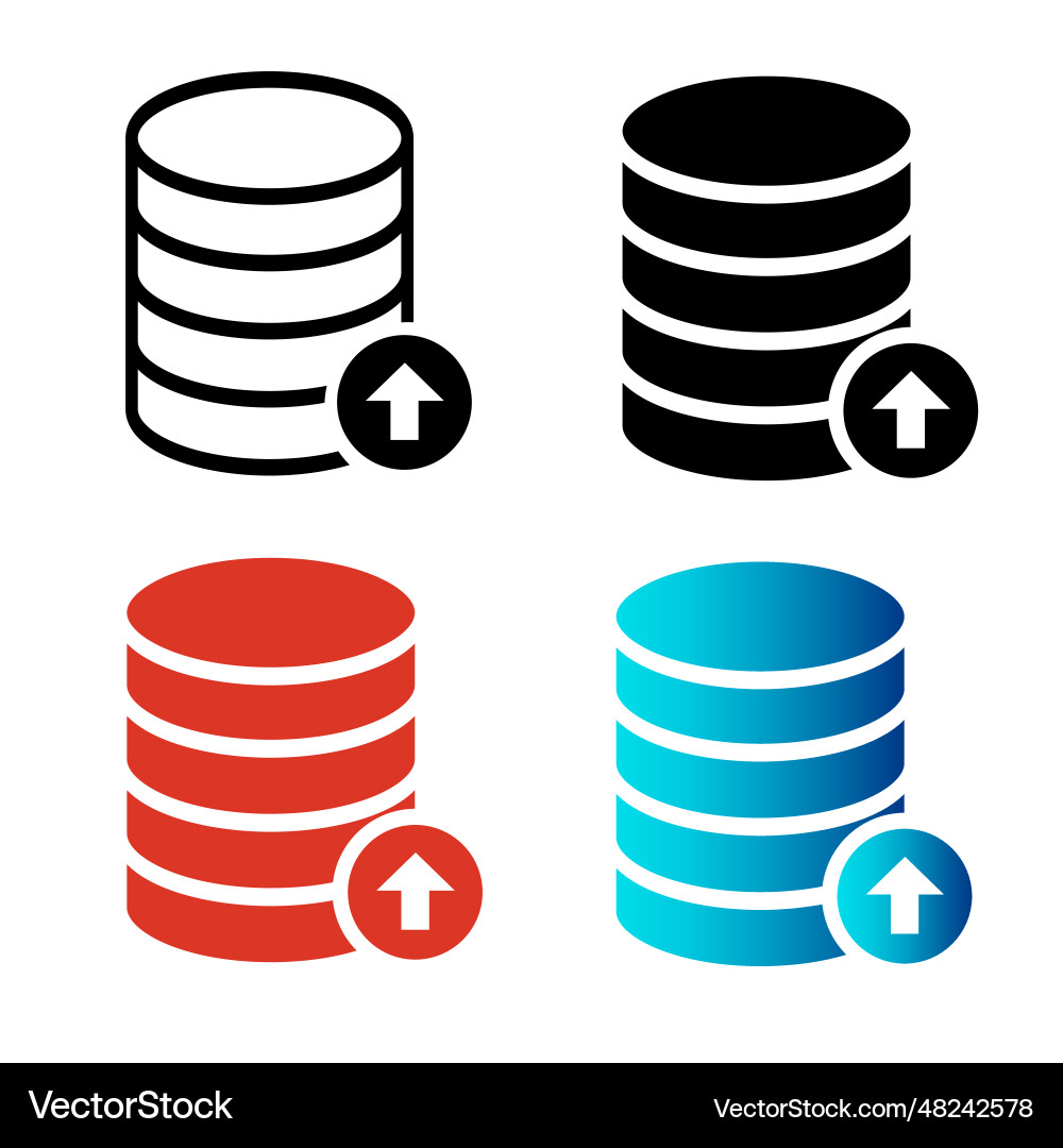 Abstract database upload silhouette Abstract database upload silhouette vector image