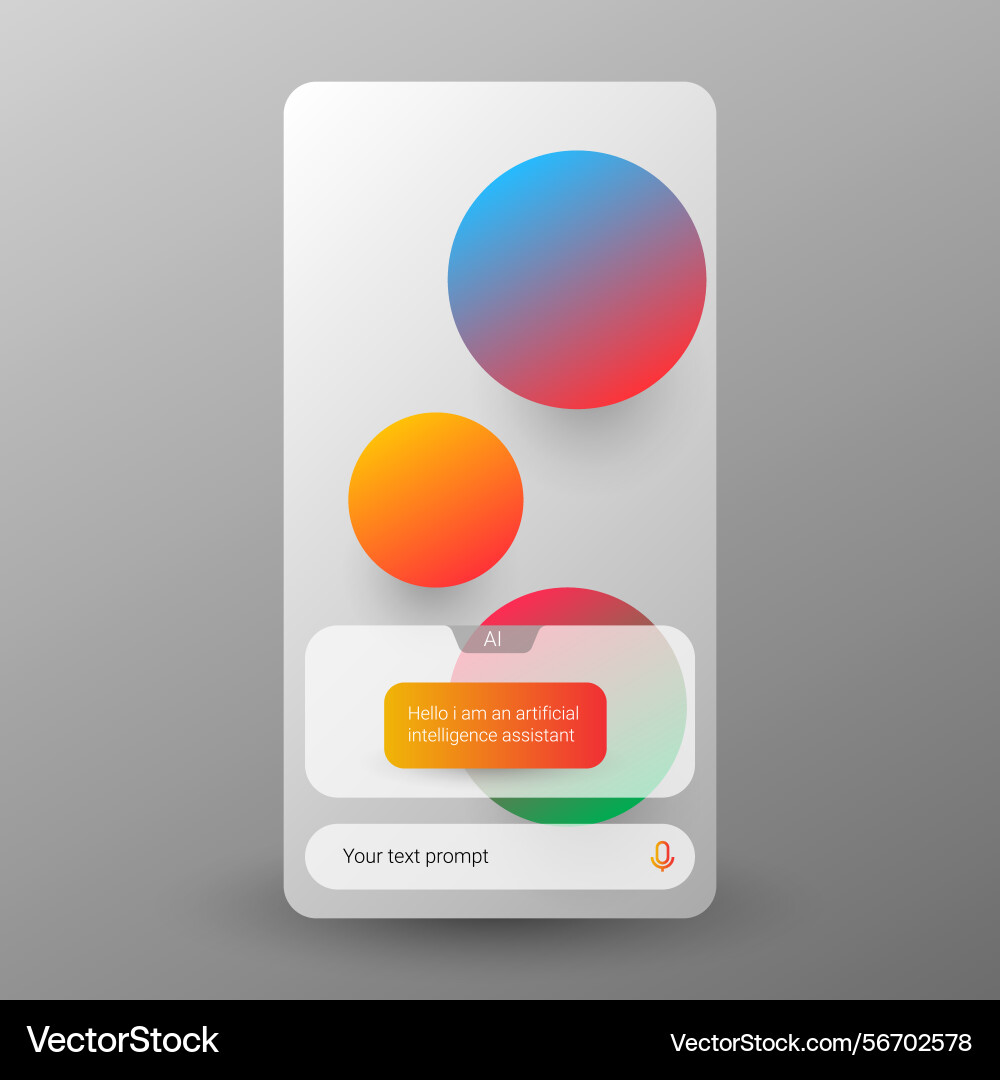 Ai chat assistant interface template with voice vector image